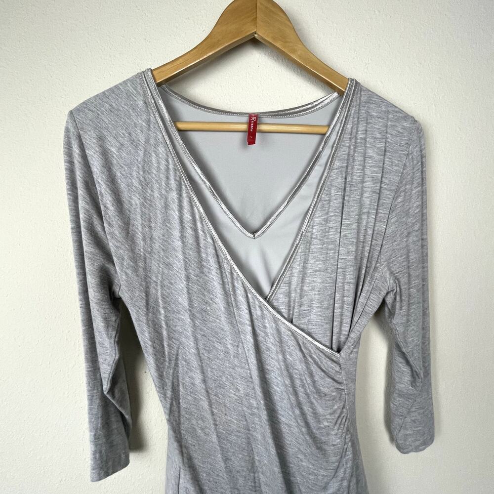 Ruby Ribbon Compression Surplice Top Size L Gray … - image 3